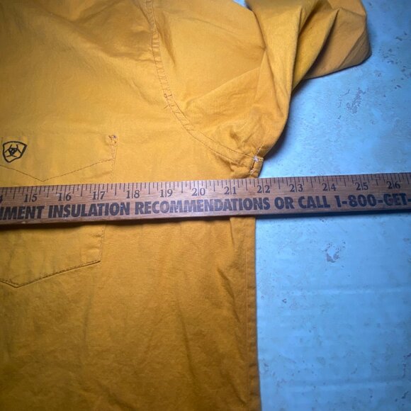 Ariat Mens Mustard Yellow Long Sleeve Button-Down Shirt Size XL Casual Wear - Picture 5 of 6